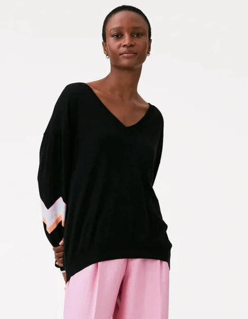 WISPR Ziggy Relaxed V Top - Coal/Aqua Mist