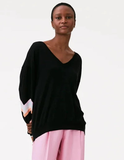 WISPR Ziggy Relaxed V Top - Coal/Aqua Mist