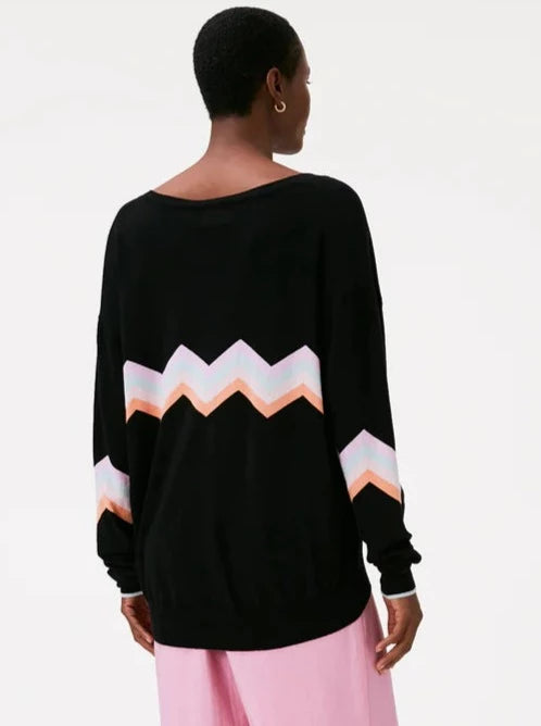 WISPR Ziggy Relaxed V Top - Coal/Aqua Mist