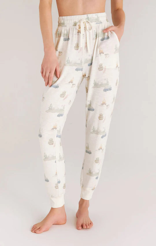 Z Supply Comfy Jogger w/ Camper Print - Ivory