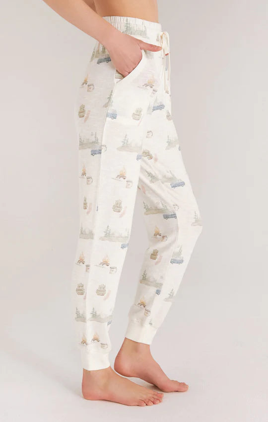 Z Supply Comfy Jogger w/ Camper Print - Ivory