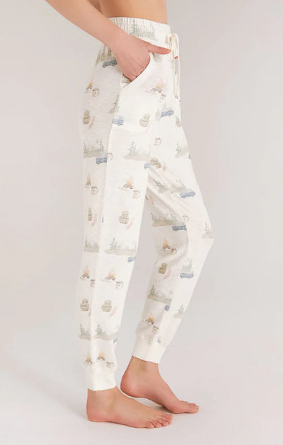 Z Supply Comfy Jogger w/ Camper Print - Ivory