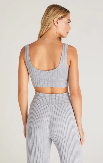Z Supply Zoe Rib Tank Bra - Hazy Blue