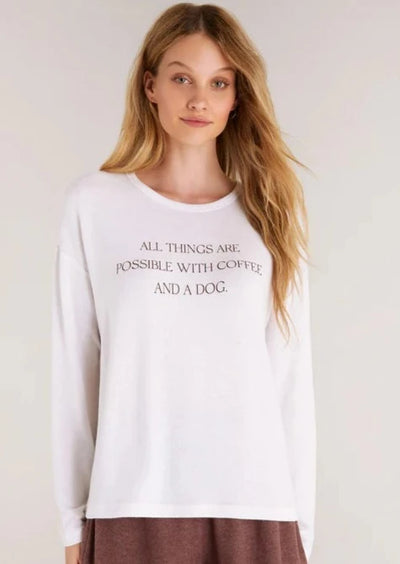 Z Supply Eden Coffee L/S Top - White
