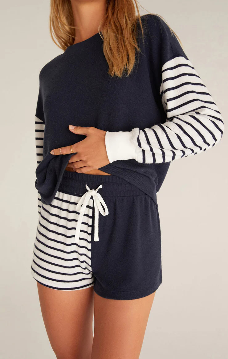 Z Supply Colour Block Stripe L/S Top - Captain Navy