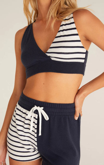Z Supply Colour Block Stripe Bra - Captain Navy