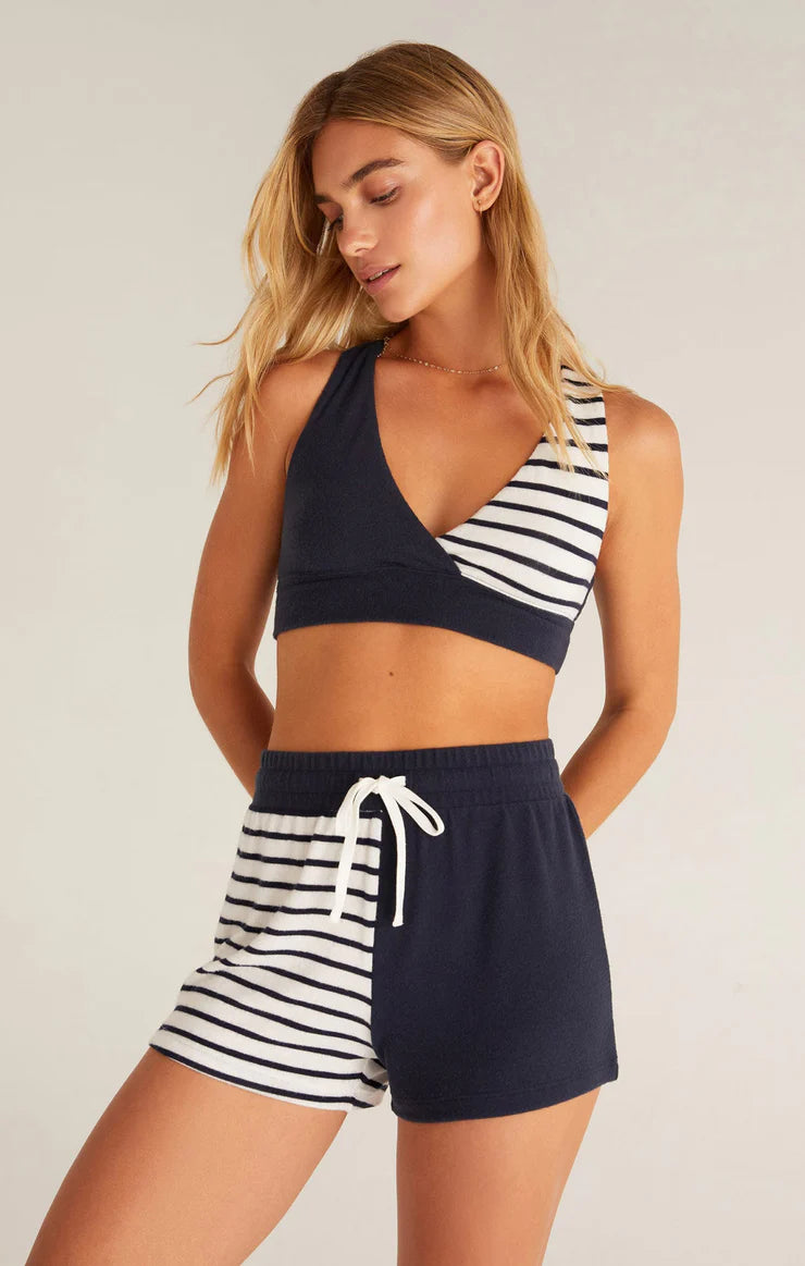 Z Supply Colour Block Stripe Bra - Captain Navy