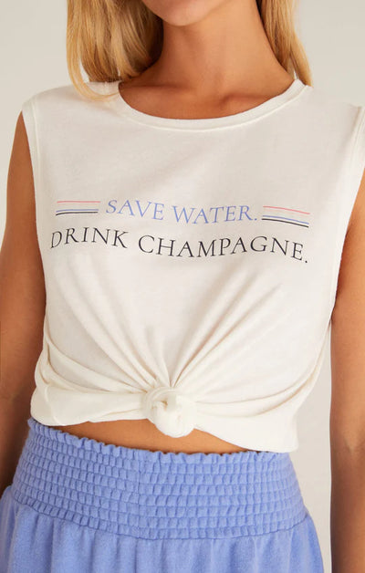 Z Supply "Drink Champagne" Tank - Cloud Dancer