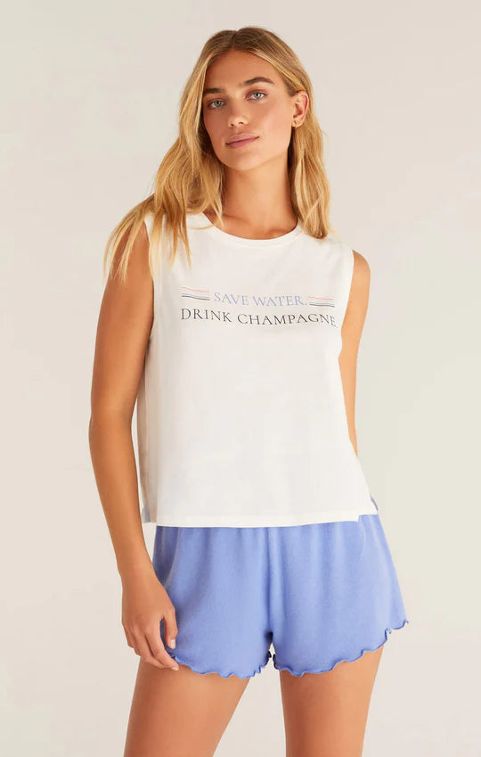 Z Supply "Drink Champagne" Tank - Cloud Dancer