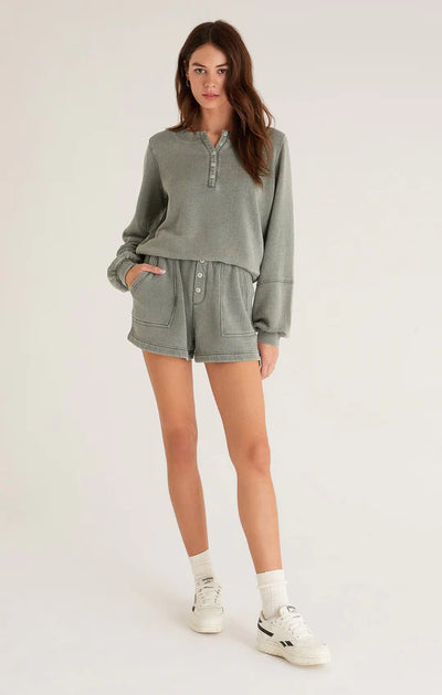 Z Supply Beverly L/S Henley - Sage Green