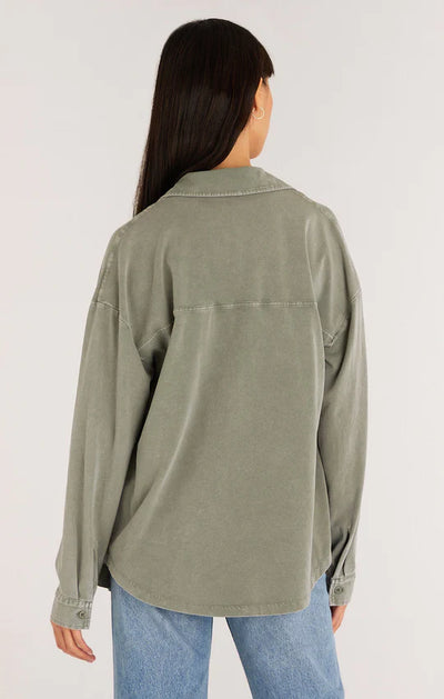 Z Supply Niccola Button Up Top - Sage Green