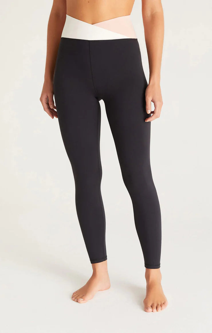Z Supply Contrast Crossover 7/8 Leggings - Black