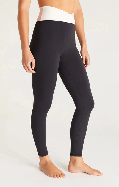 Z Supply Contrast Crossover 7/8 Leggings - Black