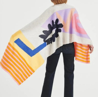 White + Warren Cashmere Jacky Blue Love Scarf - Multicolour