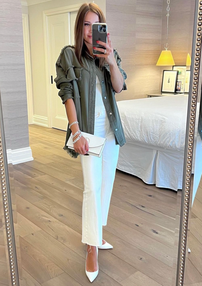 JBD White Cropped Kick Flare Jeans