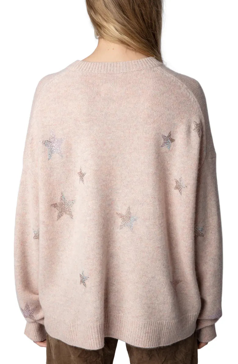 Zadig & Voltaire Cashmere Star Embellished Sweater - Blush
