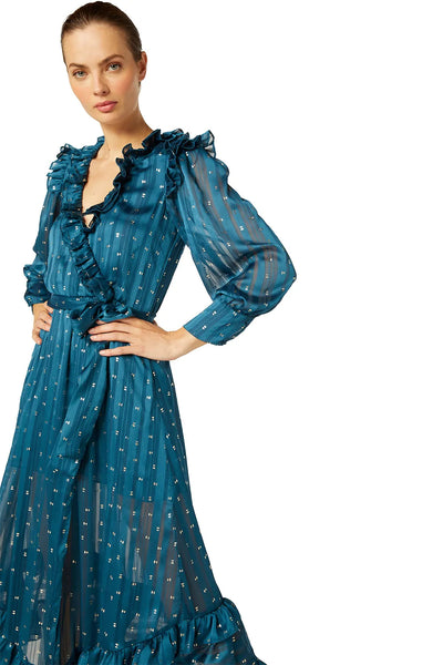 MISA Gabriella Wrap Around Dress - Holiday Teal