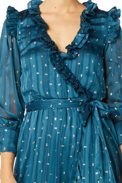 MISA Gabriella Wrap Around Dress - Holiday Teal