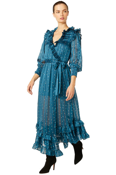 MISA Gabriella Wrap Around Dress - Holiday Teal