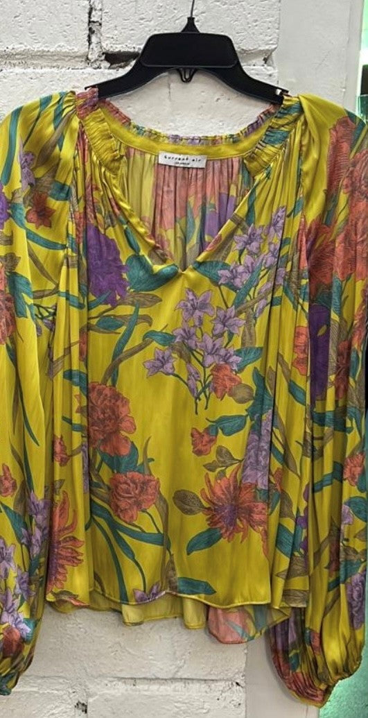 The Pink Door Yellow Floral Blouse
