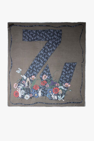 Zadig & Voltaire Kerry Flower Modal Scarf - Olive