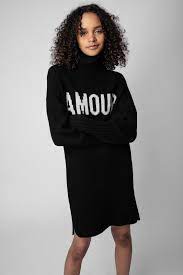 Zadig & Voltaire Amour Black Knit Turtleneck Dress