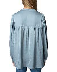 Zadig & Voltaire Tigy Satin Blouse - Silver/Blue