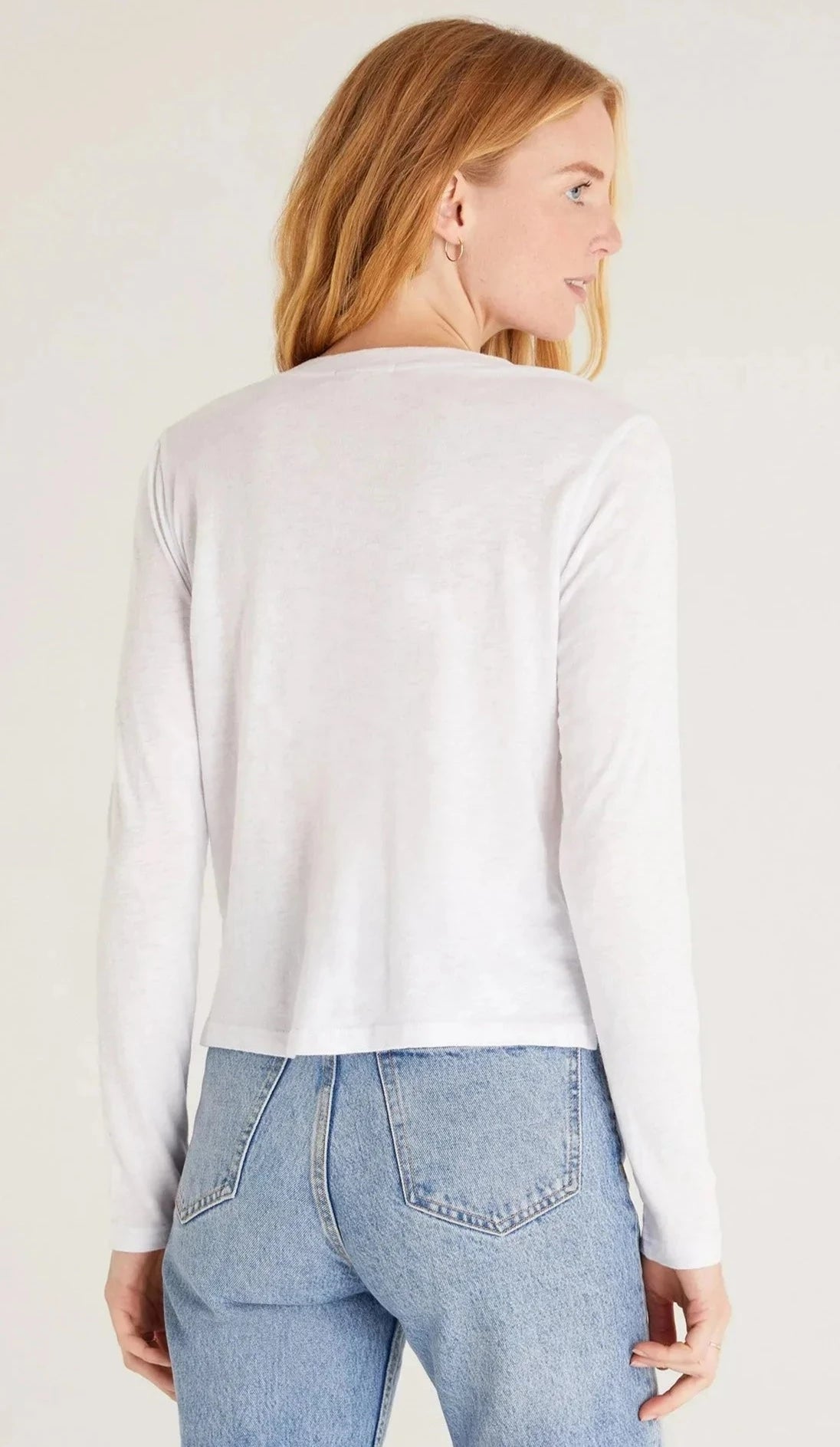 Z Supply Liya Long Sleeve Slub Tee - White