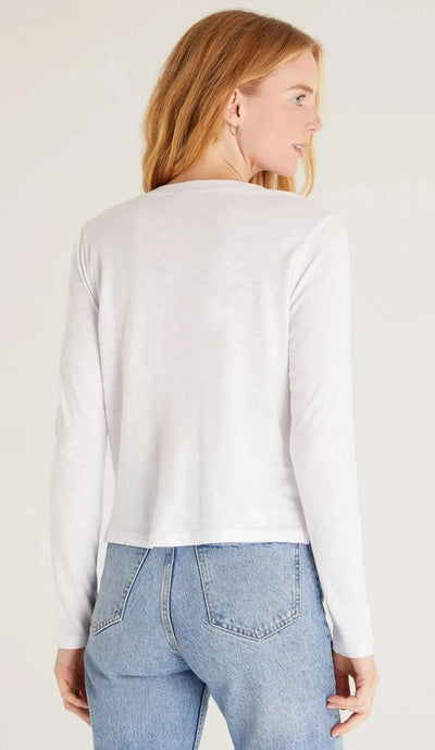 Z Supply Liya Long Sleeve Slub Tee - White
