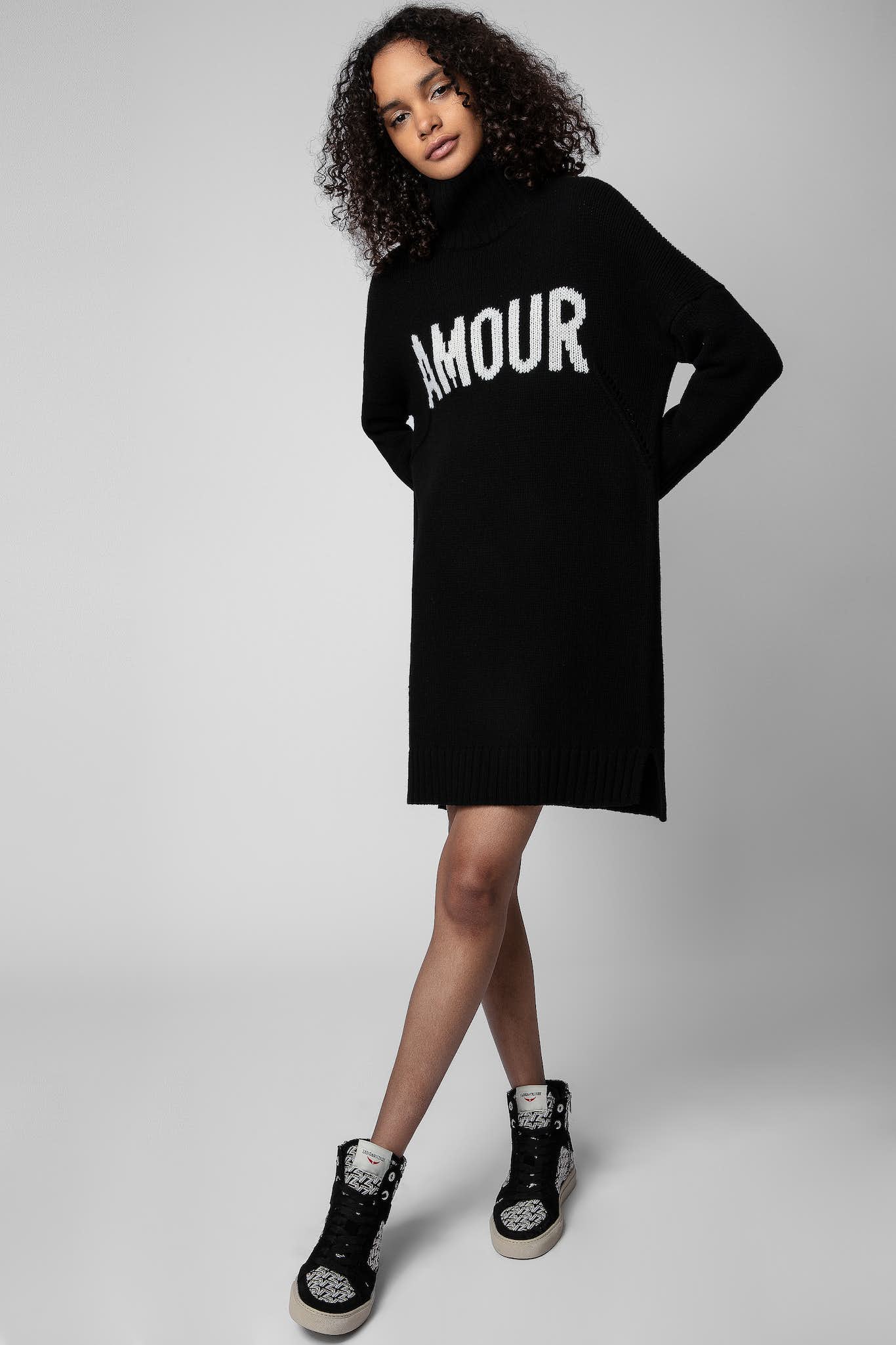 Zadig & Voltaire Amour Black Knit Turtleneck Dress