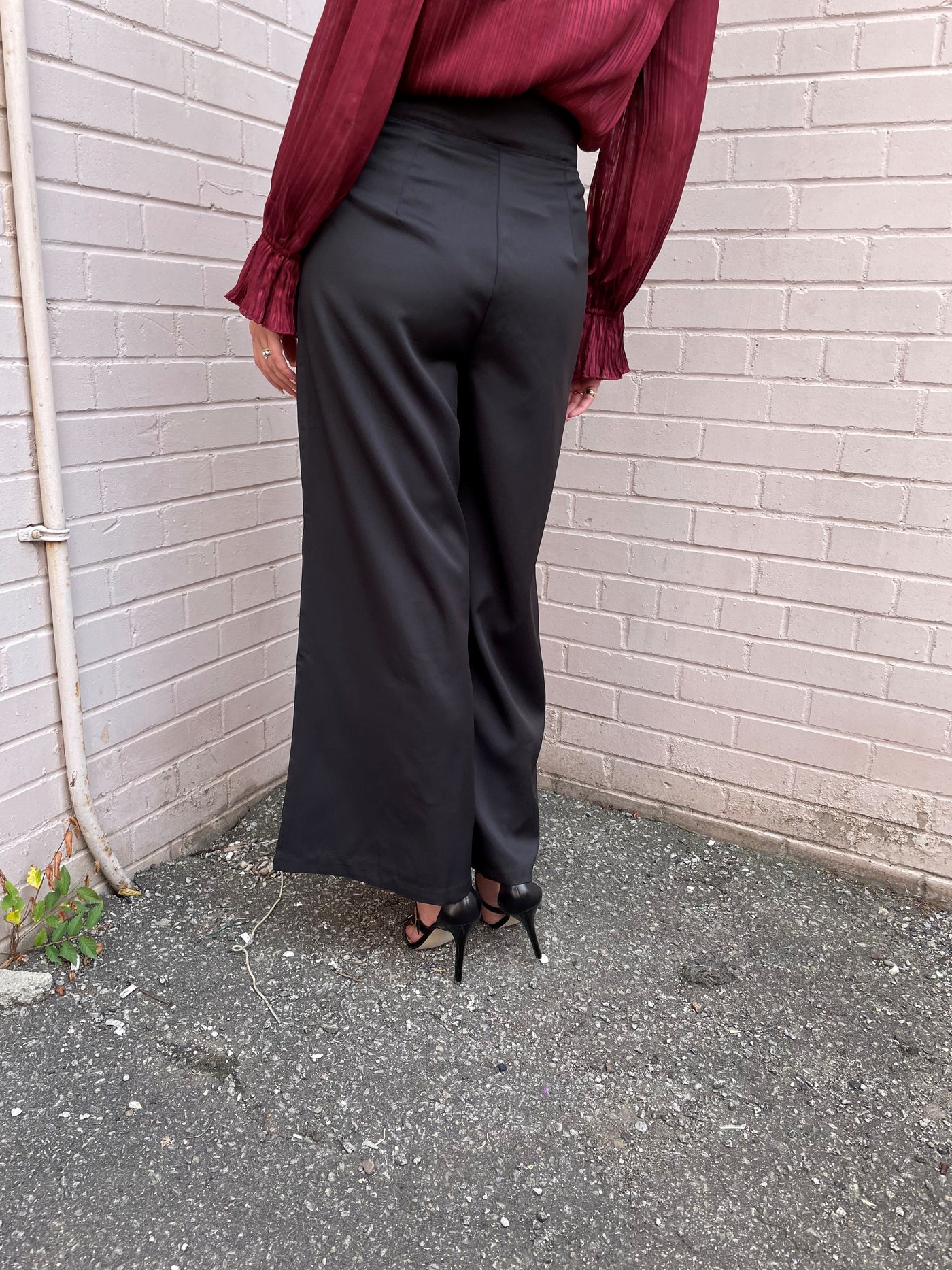 The Pink Door Black Wide Leg Pants