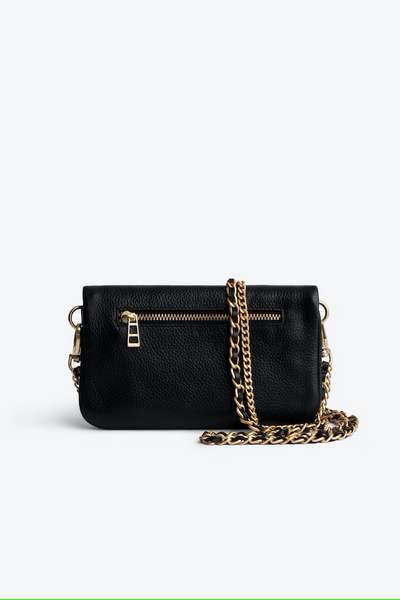 Zadig & Voltaire Rock Nano Grained Leather Bag - Noir Gold