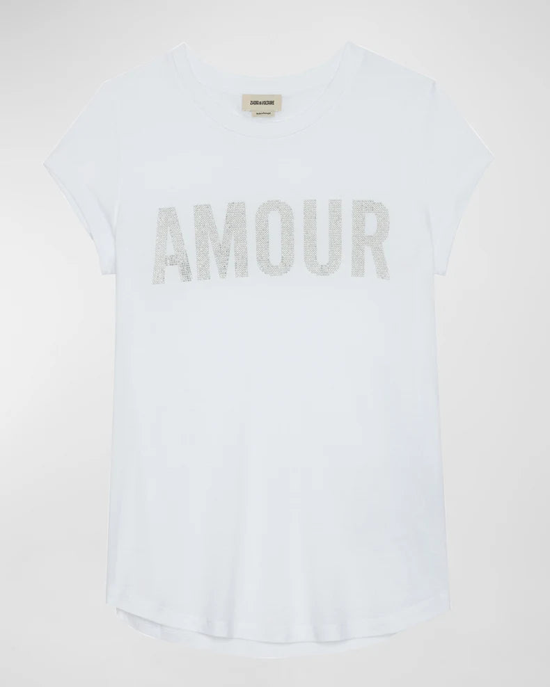 Zadig & Voltaire Woop Amour Strass Tee - White