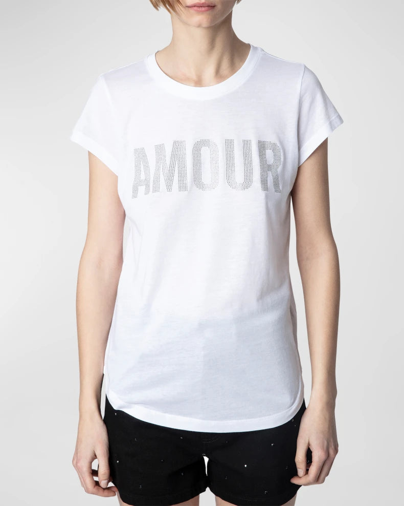 Zadig & Voltaire Woop Amour Strass Tee - White
