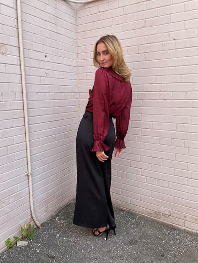 The Pink Door Black Wide Leg Pants