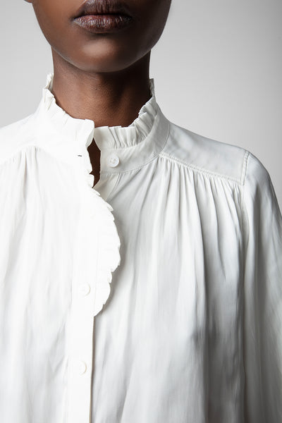 Zadig & Voltaire Taro Flared Satin Blouse - Off-White
