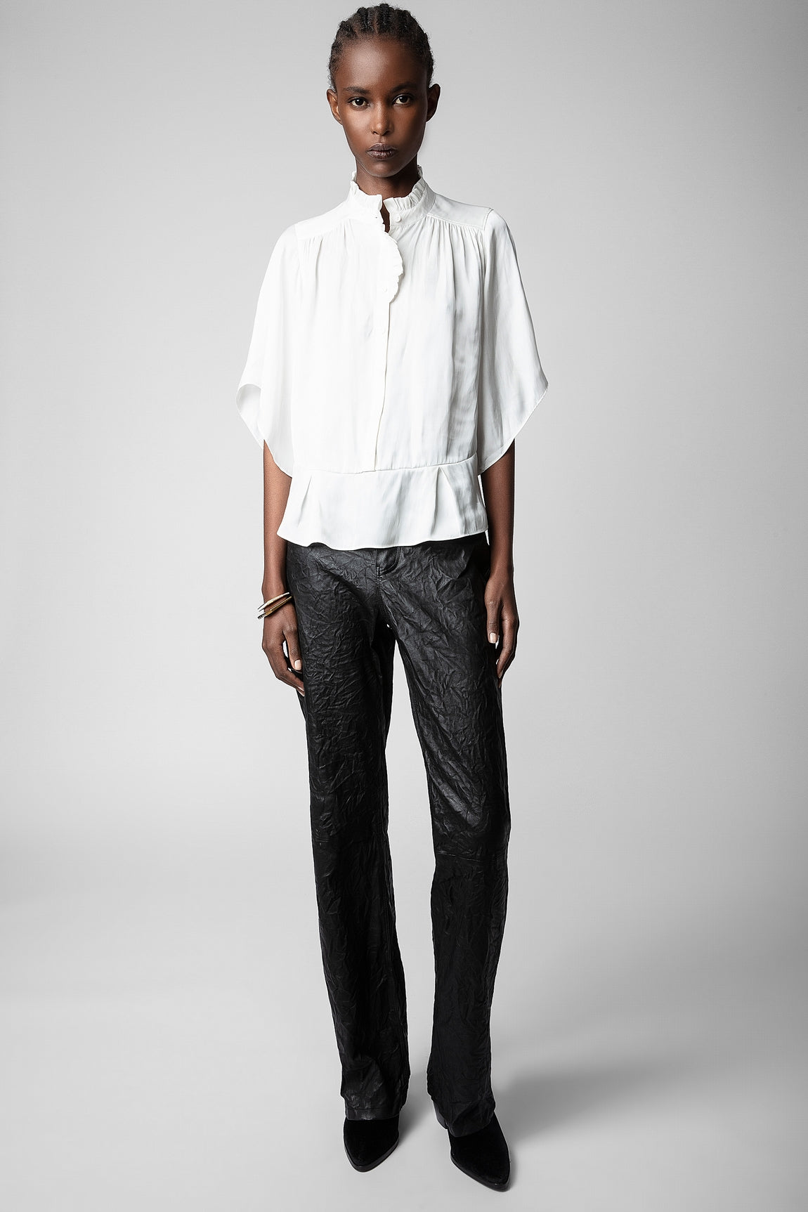 Zadig & Voltaire Taro Flared Satin Blouse - Off-White