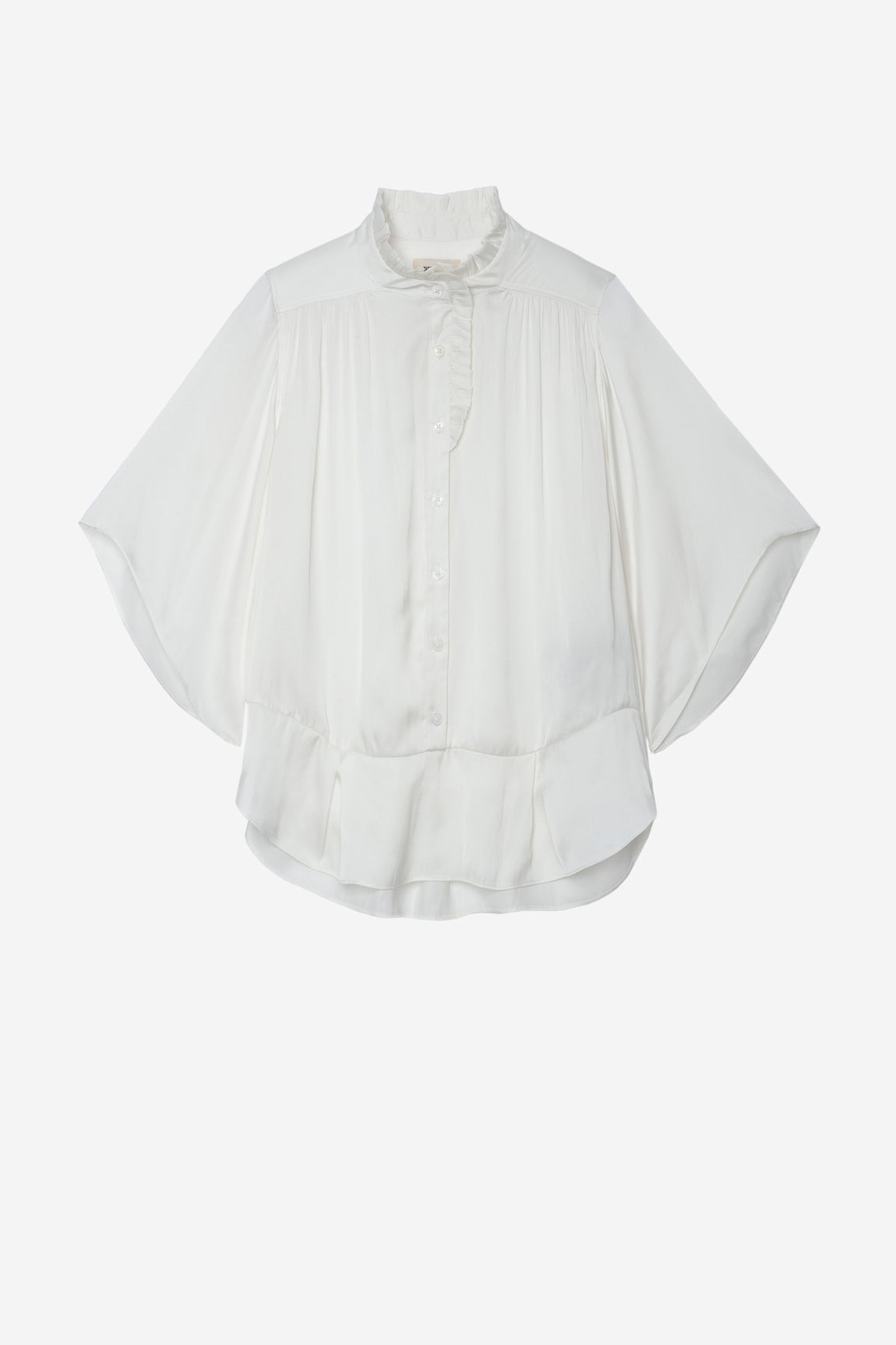 Zadig & Voltaire Taro Flared Satin Blouse - Off-White