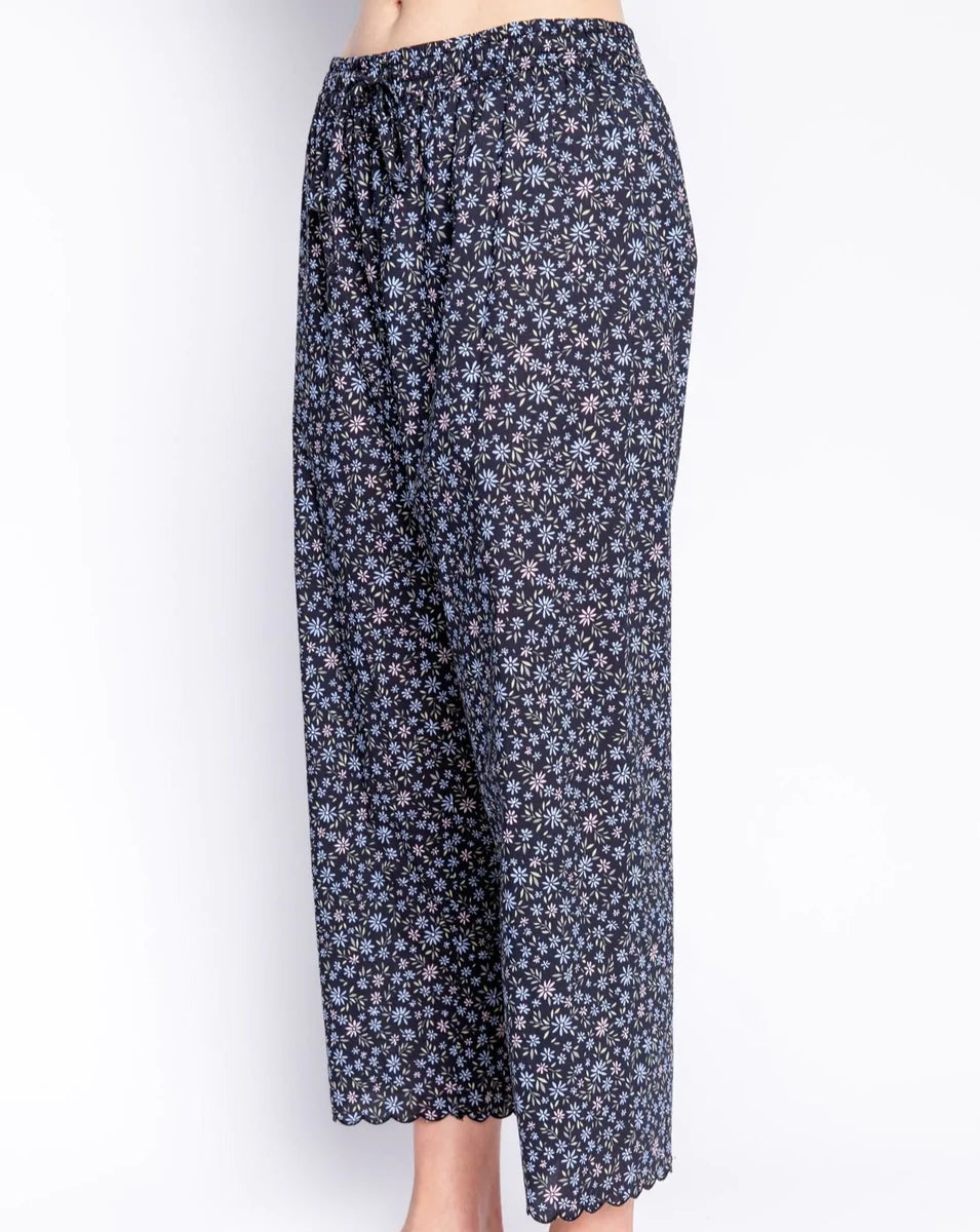 PJ Salvage Feels Floral Cropped Pant - Slate