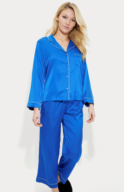 Generation Love Nikki Cobalt Blue Silky PJ Set