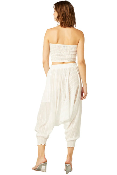 MISA Kavita Harem Pants w/ Silver Detail - White