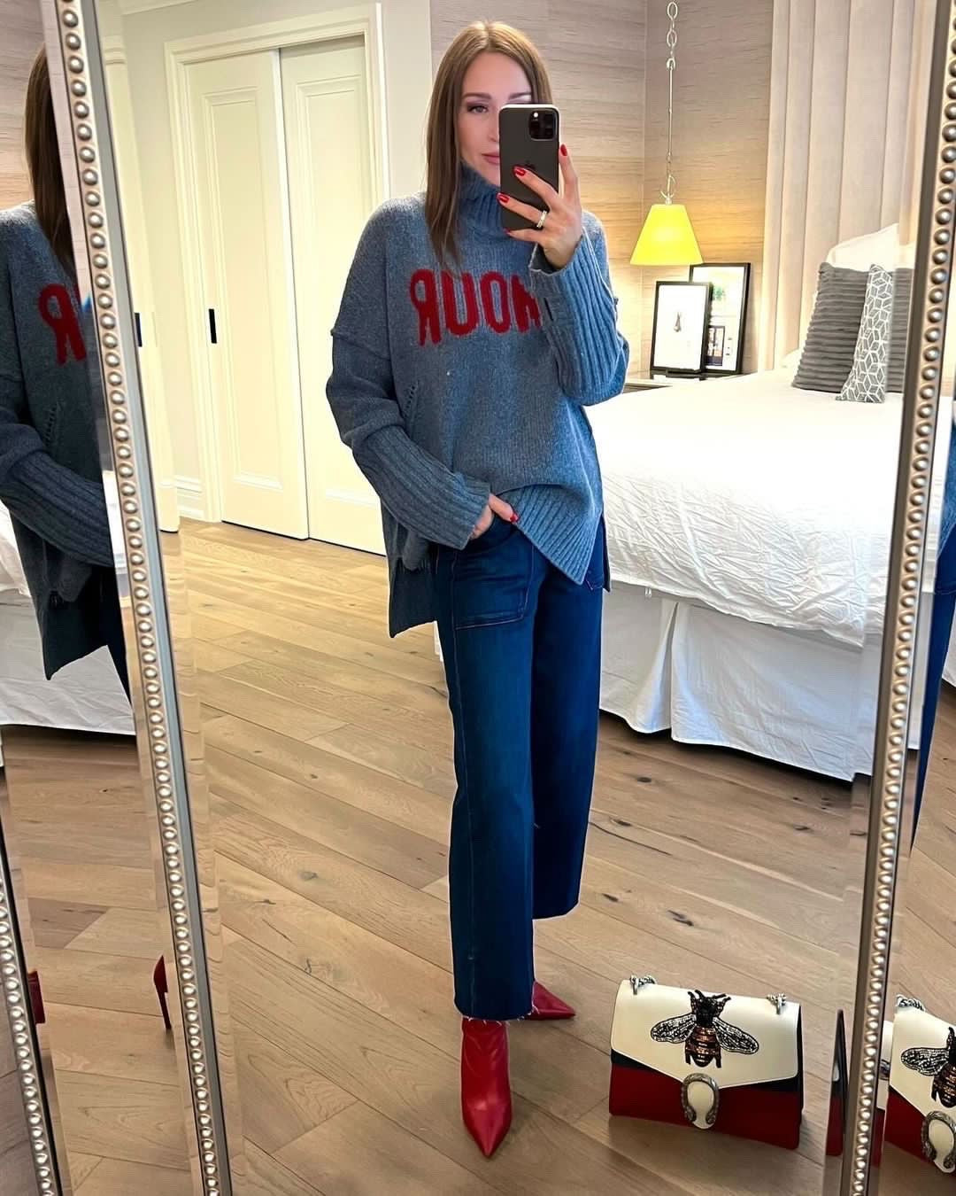 Zadig & Voltaire Alma We Amour Red Denim