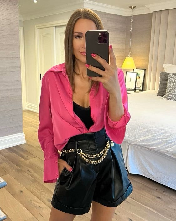 The Pink Door Fuchsia Silk Blouse