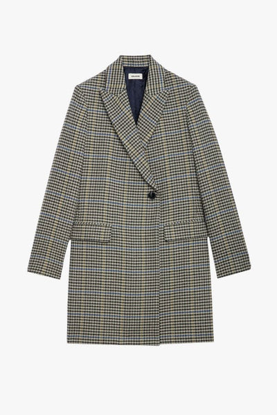 Zadig & Voltaire Amour Tweed Plaid Coat - Beige