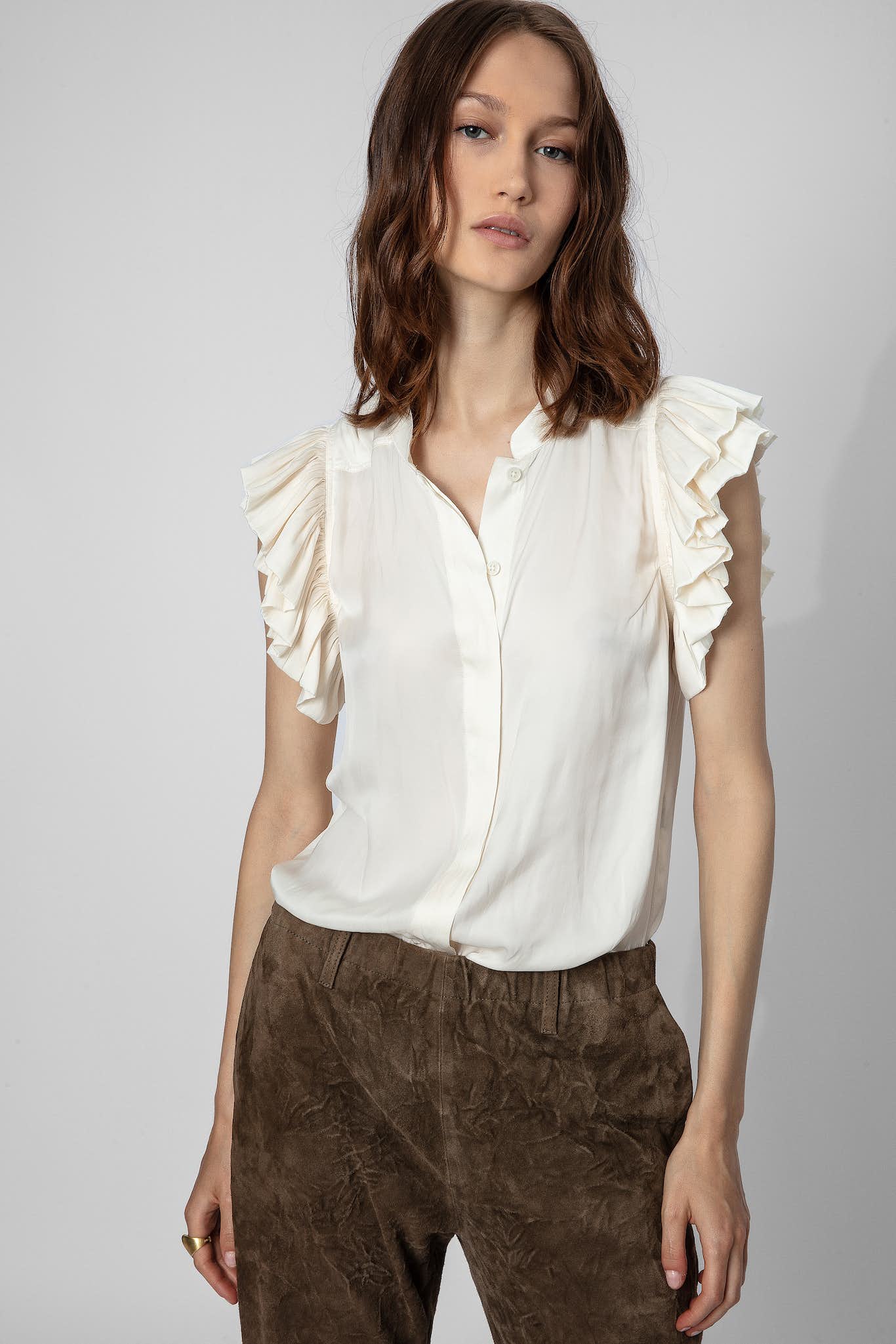 Zadig & Voltaire Tiza Satin Blouse - Mint Green