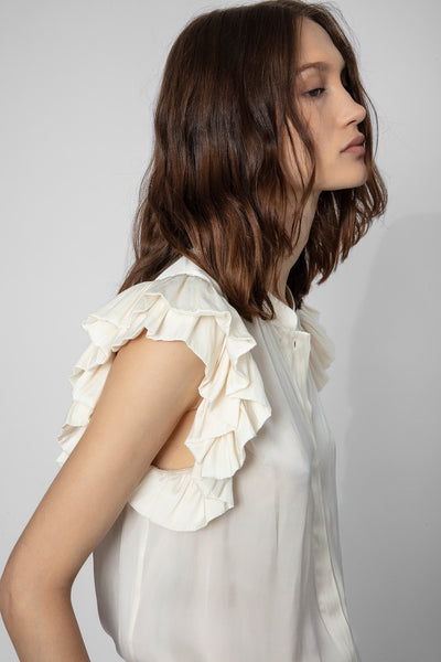 Zadig & Voltaire Tiza Satin Blouse - Mint Green
