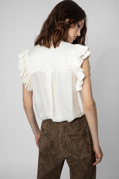 Zadig & Voltaire Tiza Satin Blouse - Mint Green